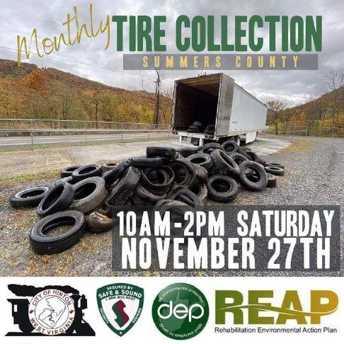 Monthly Tire Collection Taking Place In Hinton