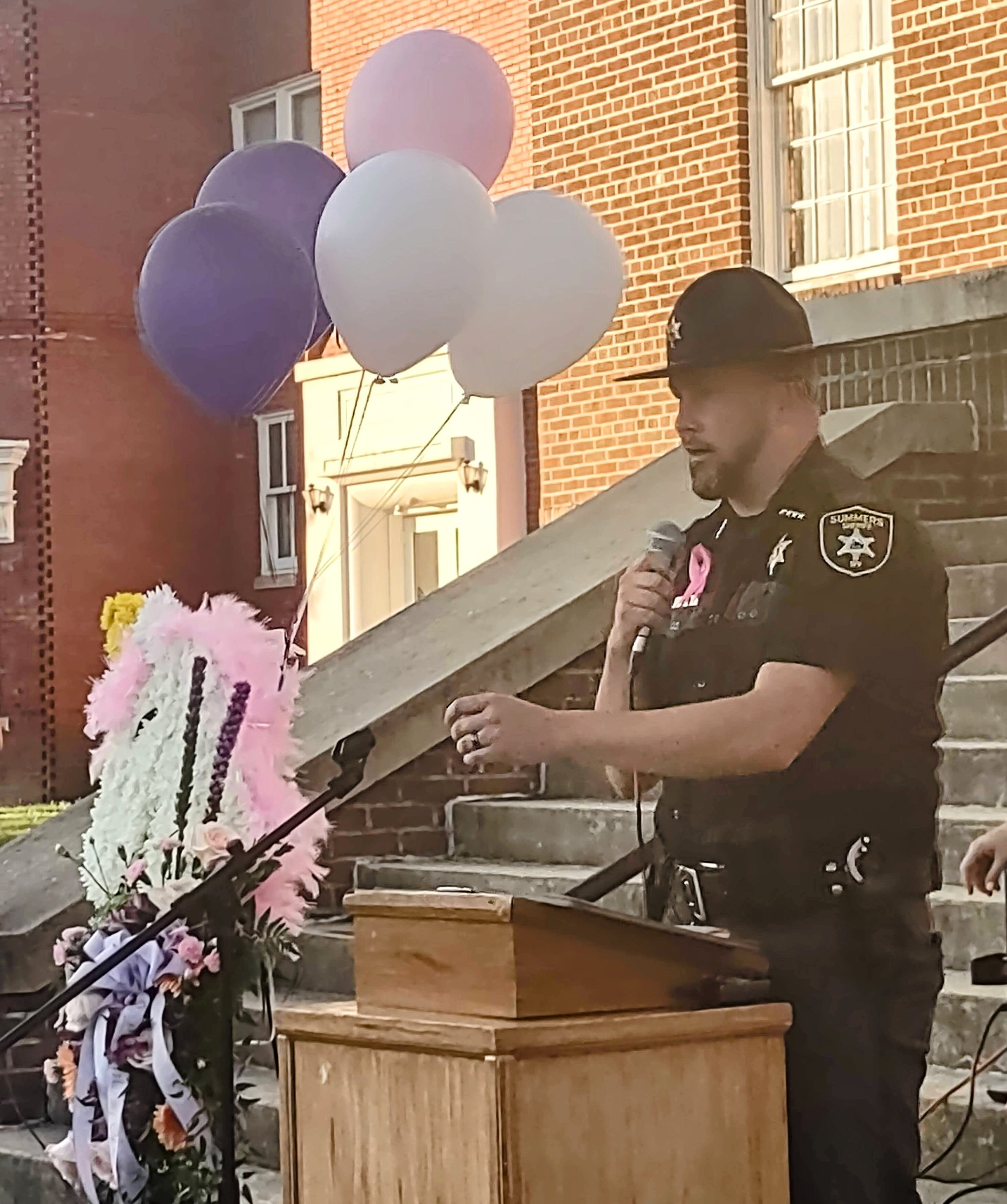 sheriff Faris speaks at the HAley Weikle candlelight vigil