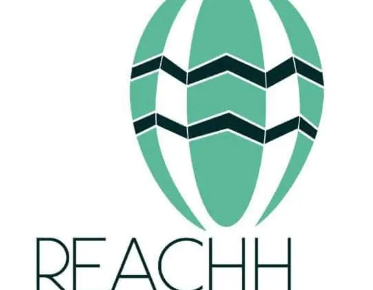 Green, White and black logo for REACHH, host of the health and resource fair