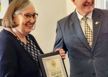 County Clerk Mary Beth Merritt and Secretary of State Mac Warner