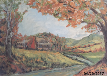 The Homeplace on Chestnut Mountain: An oil painting by Oma B. O'Bryan