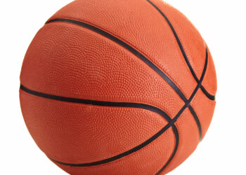 Basketball ball over white background