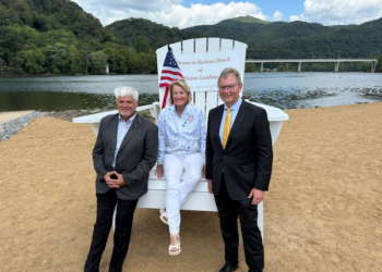 U.S. Senator Shelley Moore Capito (R-W.Va.) attends a ribbon cutting for Batteau Beach at Hinton Landing in Hinton, W.Va. on Friday, August 29, 2025.