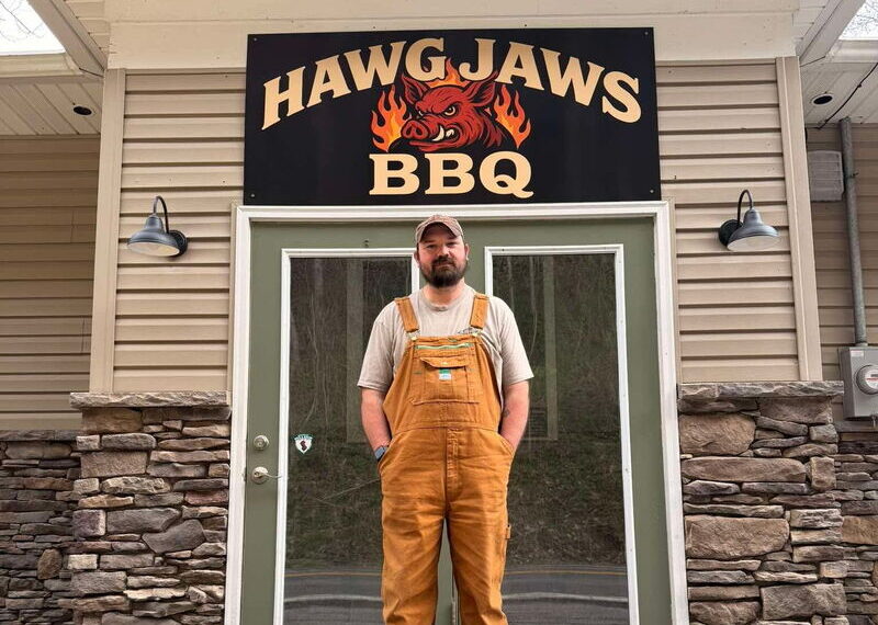 Brad McDaniel in front of Hawg Jaw BBQ