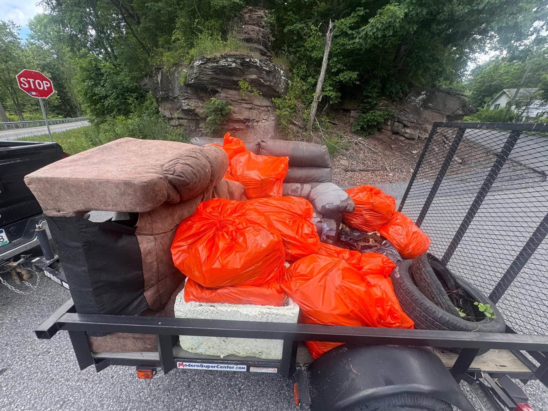 Trash loaded up and ready to be taken away