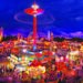 Photo of the carnival area after dark. Photo provided by The State Fair of West Virginia media resources.