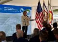 U.S. Senator Shelley Moore Capito (R-W.Va.) delivers remarks at a ribbon-cutting ceremony at Kibar Americas in Fairmont, W.Va. on Monday, September 14, 2026.