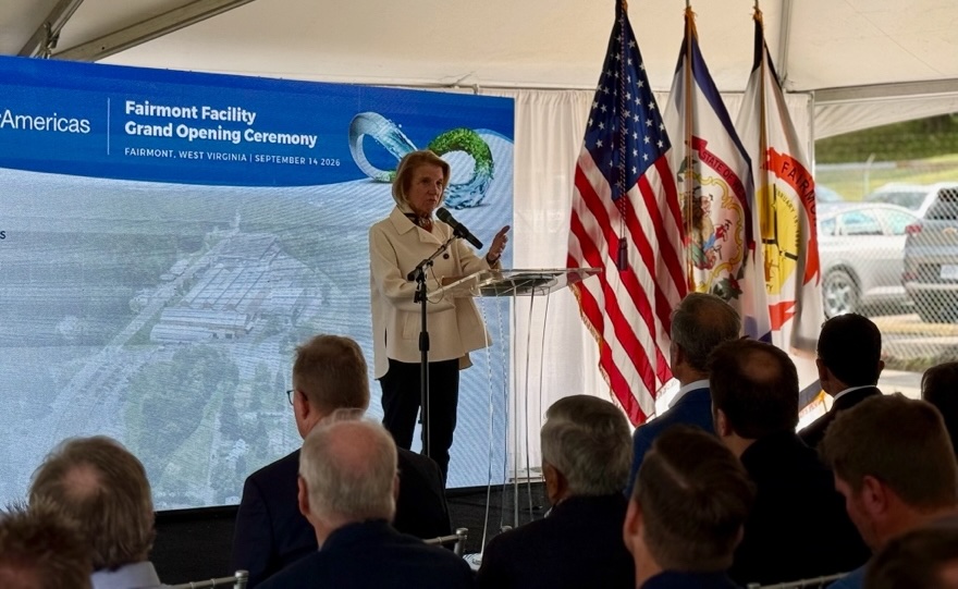 U.S. Senator Shelley Moore Capito (R-W.Va.) delivers remarks at a ribbon-cutting ceremony at Kibar Americas in Fairmont, W.Va. on Monday, September 14, 2026.