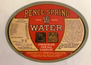 1910s water bottle label
