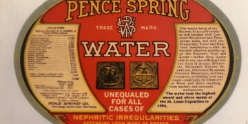 1910s water bottle label